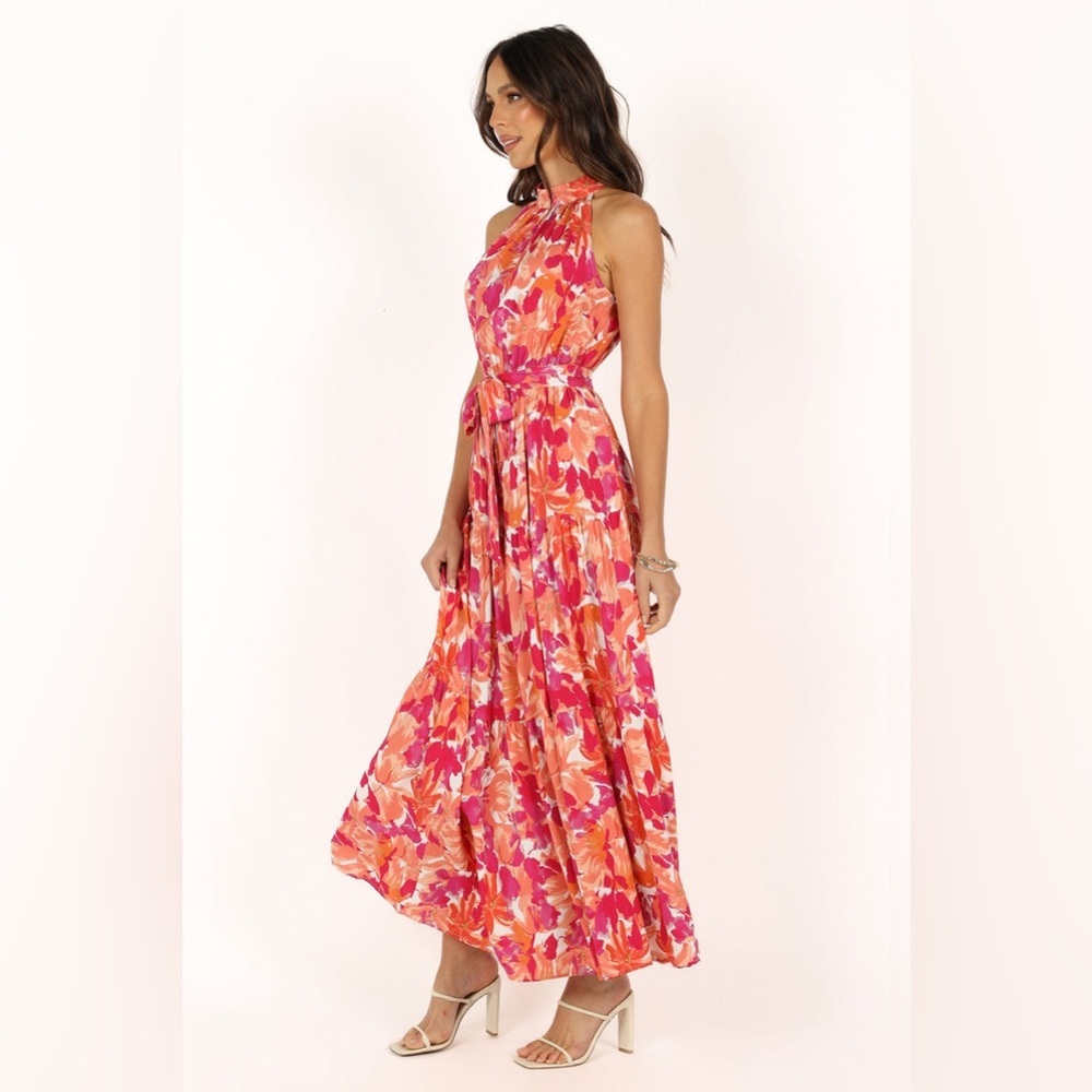 Petal & pup floral halter tiered maxi dress nwot - Picture 3 of 8